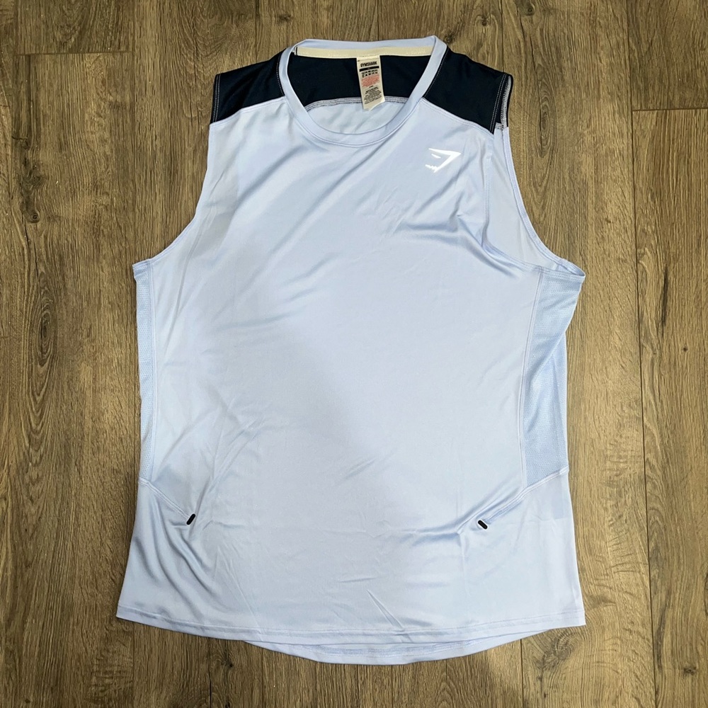 Gymshark Sky Blue Tank with Black Accents